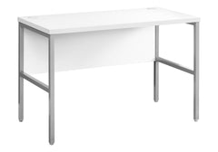 Computer Desk, 48"l, Work, Home Office, Commercial Grade, White Laminate, Silver Metal, Contemporary, Modern