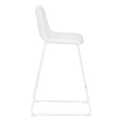Office Chair, Bar Height, Standing, Computer Desk, Work, White Leather Look, White Metal, Contemporary, Modern
