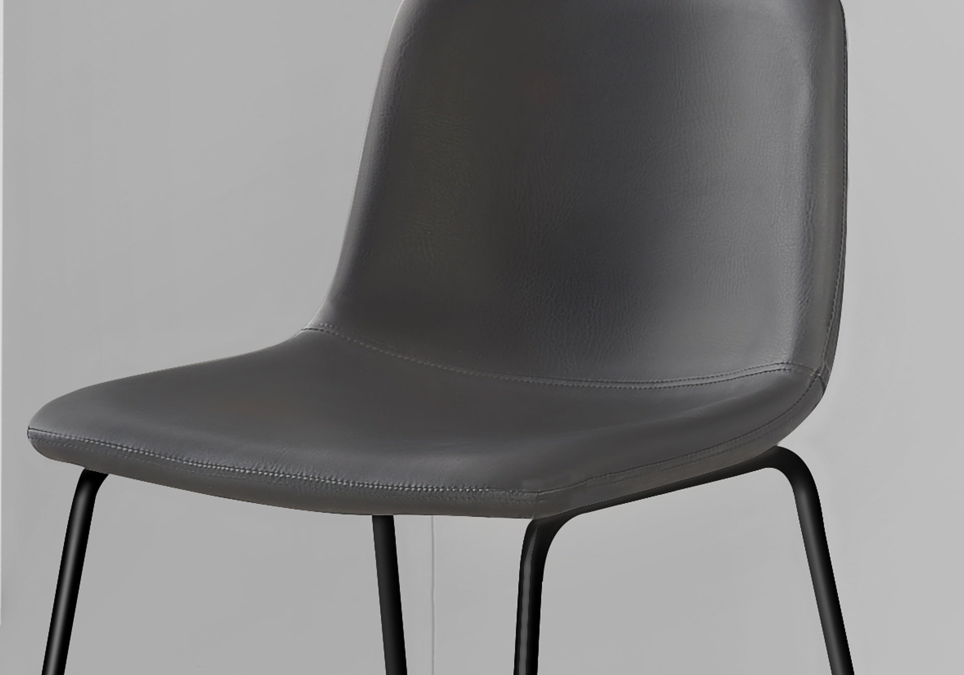 Office Chair, Bar Height, Standing, Computer Desk, Work, Grey Leather Look, Black Metal, Contemporary, Modern
