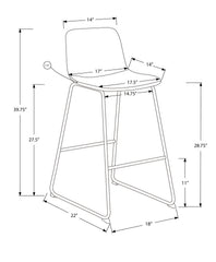 Office Chair, Bar Height, Standing, Computer Desk, Work, Grey Leather Look, Black Metal, Contemporary, Modern