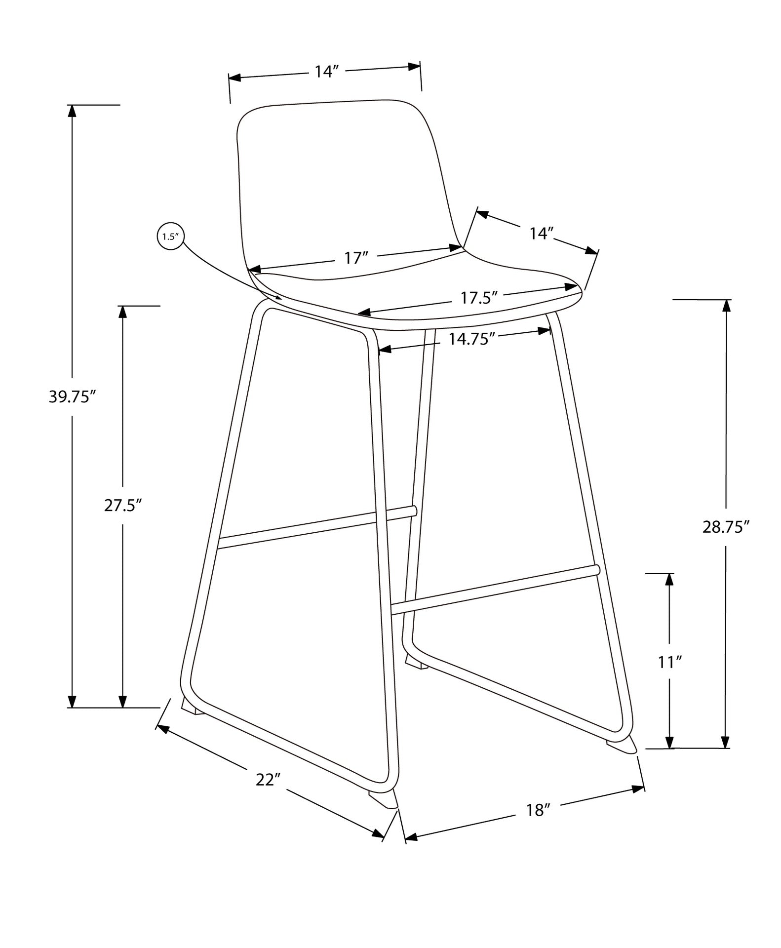 Office Chair, Bar Height, Standing, Computer Desk, Work, Brown Leather Look, Black Metal, Contemporary, Modern