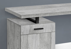 Computer Desk, Home Office, Laptop, Left, Right Set-up, Storage Drawers, 48"l, Work, Grey Laminate, Black Metal, Contemporary, Modern