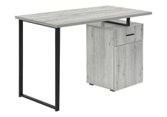 Computer Desk, Home Office, Laptop, Left, Right Set-up, Storage Drawers, 48"l, Work, Grey Laminate, Black Metal, Contemporary, Modern