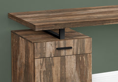 Computer Desk, Home Office, Laptop, Left, Right Set-up, Storage Drawers, 48"l, Work, Brown Laminate, Black Metal, Contemporary, Modern