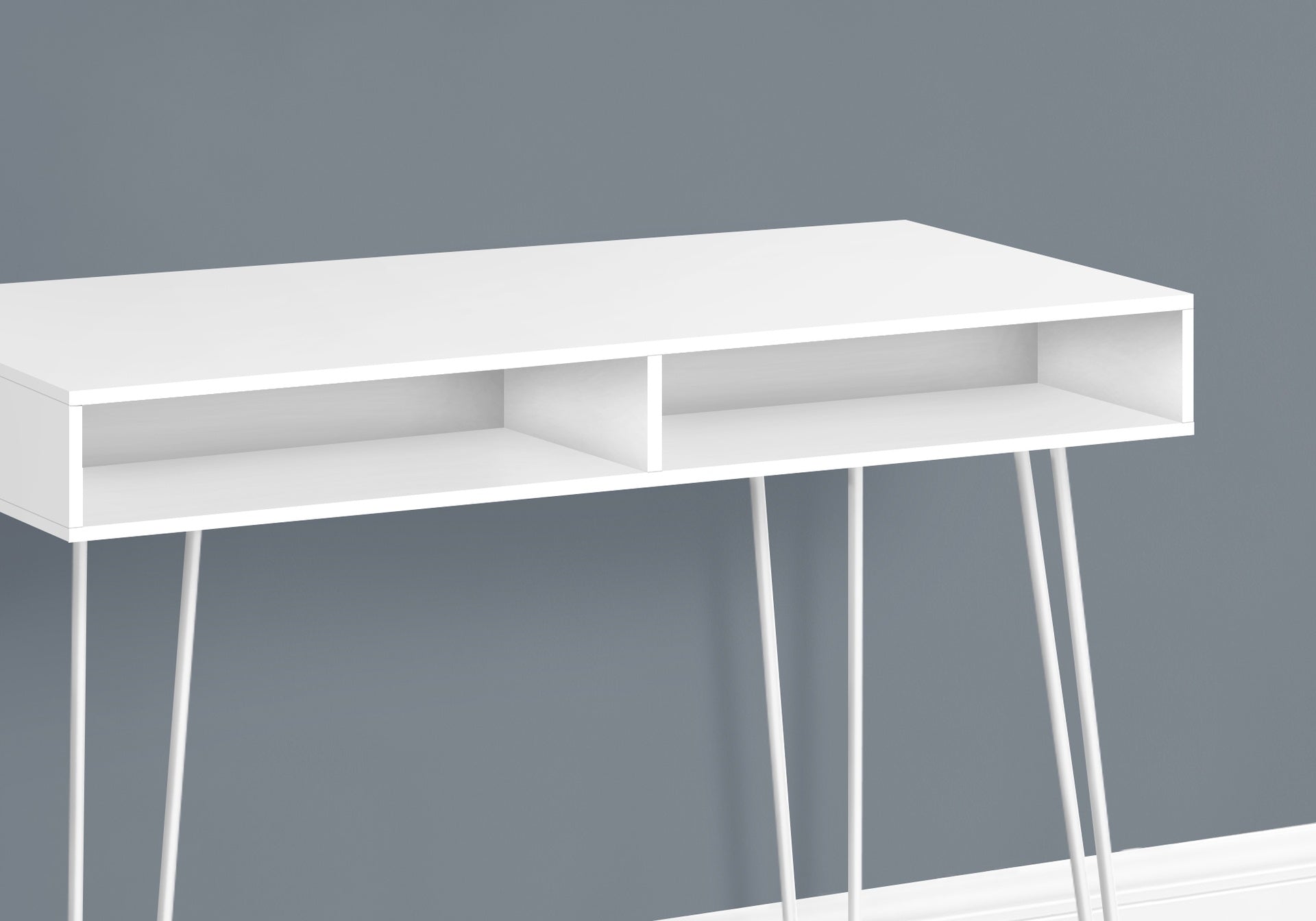 Computer Desk, Home Office, Laptop, Left, Right Set-up, Storage Drawers, 40"l, Work, White Laminate, White Metal, Contemporary, Modern