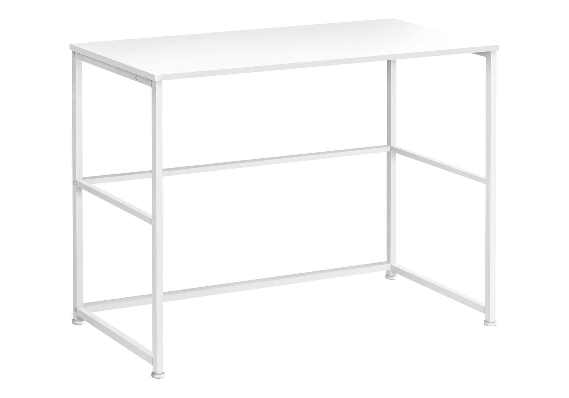 Computer Desk, Home Office, Laptop, Left, Right Set-up, Storage Drawers, 40"l, Work, White Laminate, White Metal, Contemporary, Modern