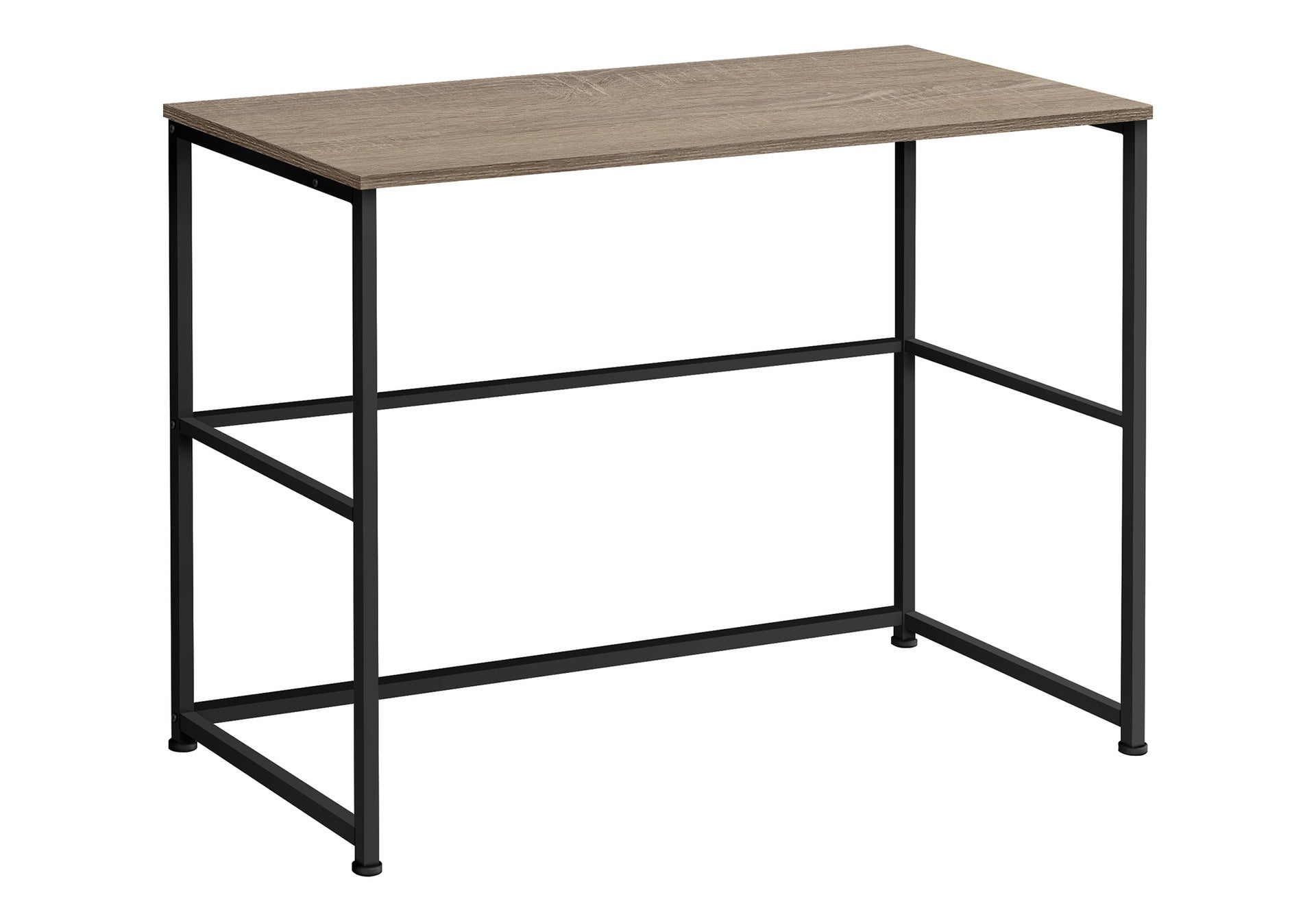 Computer Desk, Home Office, Laptop, Left, Right Set-up, Storage Drawers, 40"l, Work, Brown Laminate, Black Metal, Contemporary, Modern
