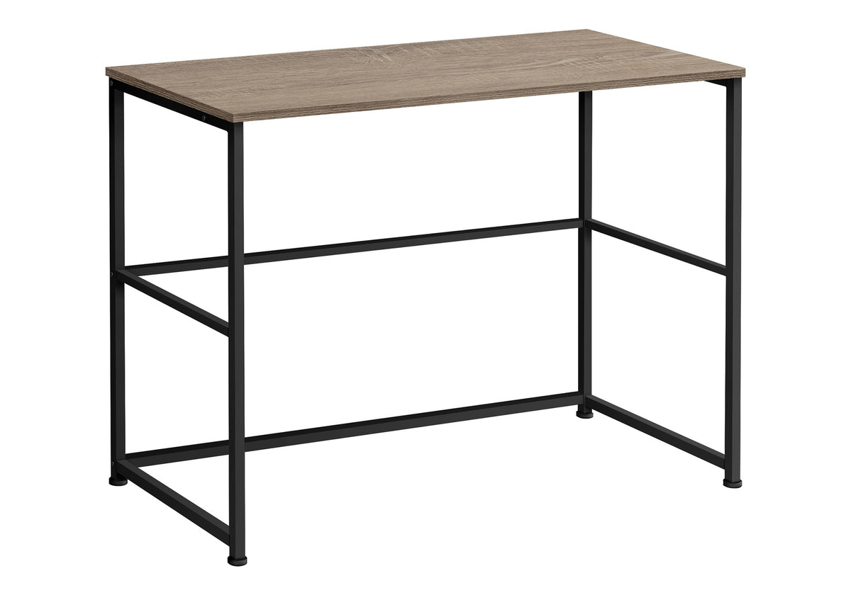 Computer Desk, Home Office, Laptop, Left, Right Set-up, Storage Drawers, 40"l, Work, Brown Laminate, Black Metal, Contemporary, Modern