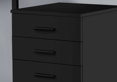 File Cabinet, Rolling Mobile, Storage Drawers, Printer Stand, Office, Work, Black Laminate, Contemporary, Modern