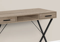 Computer Desk, Home Office, Laptop, Left, Right Set-up, Storage Drawers, 42"l, Work, Brown Laminate, Black Metal, Contemporary, Modern