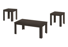 Table Set, 3pcs Set, Coffee, End, Side, Accent, Living Room, Brown Laminate, Transitional