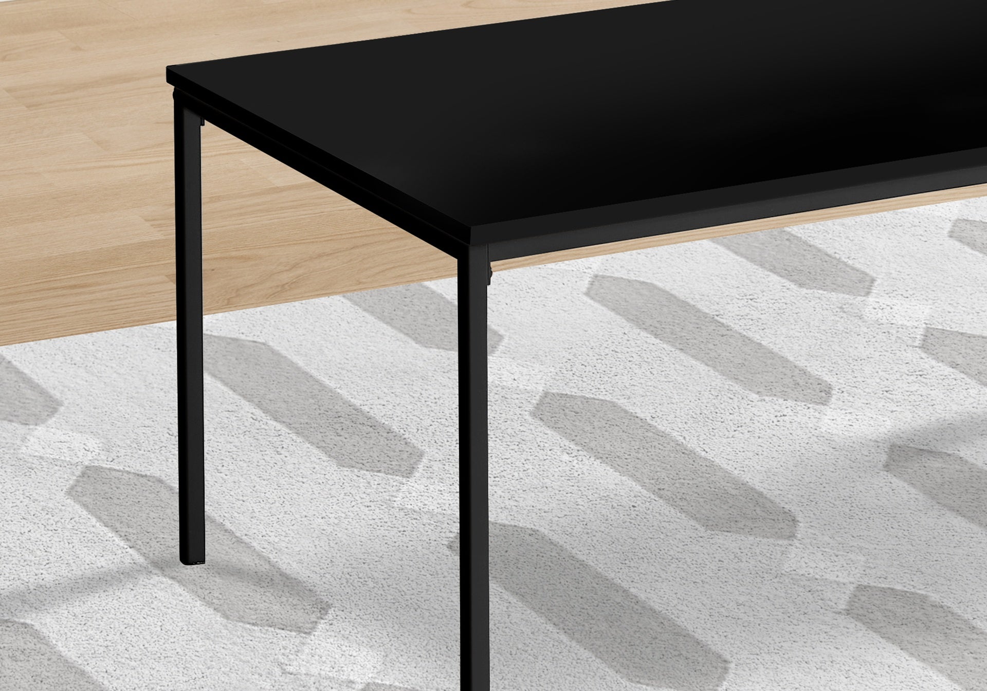 Table Set, 3pcs Set, Coffee, End, Black Metal, Black Laminate, Contemporary, Modern