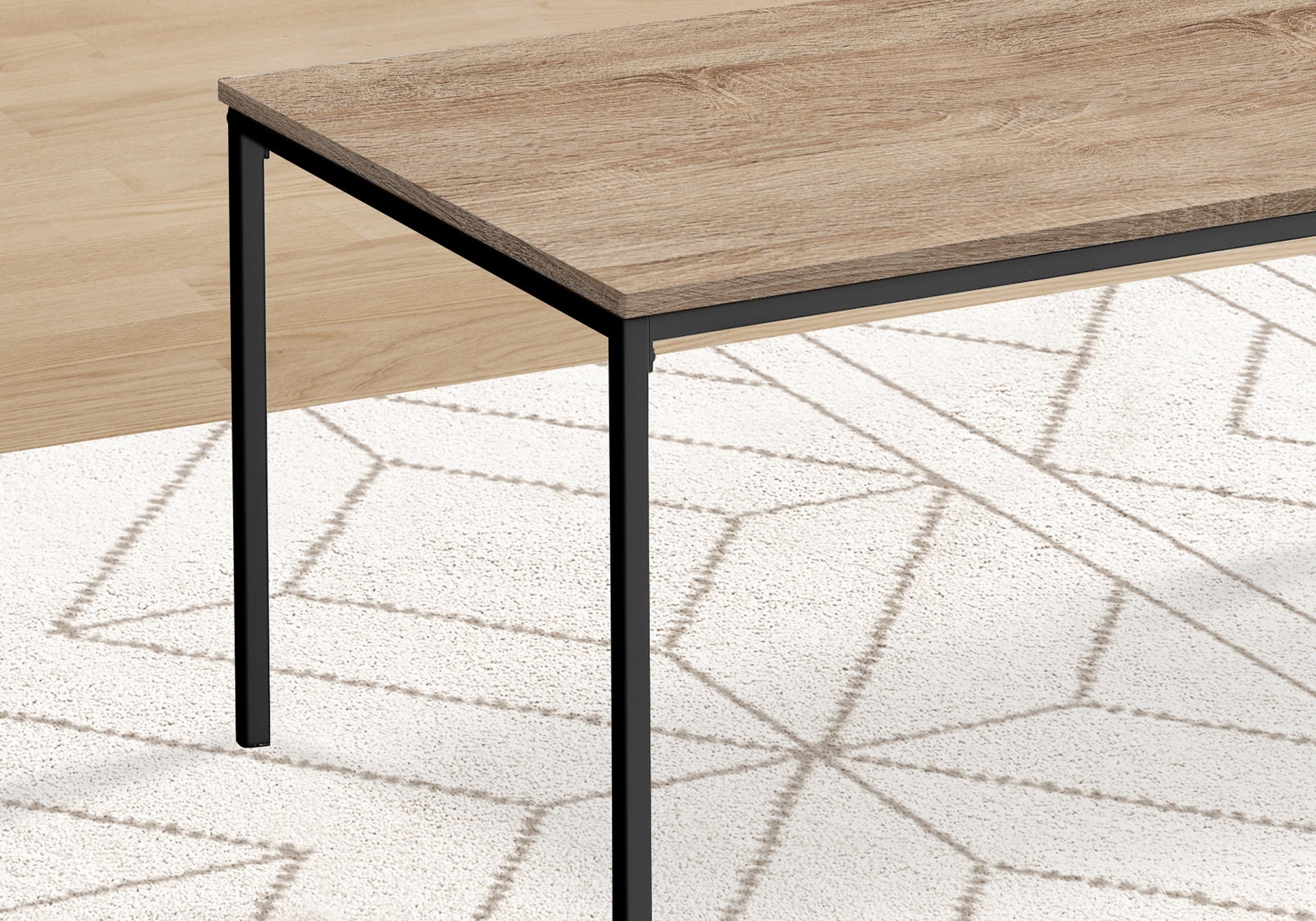 Table Set, 3pcs Set, Coffee, End, Black Metal, Dark Taupe Laminate, Contemporary, Modern