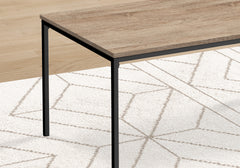 Table Set, 3pcs Set, Coffee, End, Black Metal, Dark Taupe Laminate, Contemporary, Modern