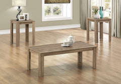 Table Set, 3pcs Set, Coffee, End, Side, Accent, Living Room, Brown Laminate, Transitional