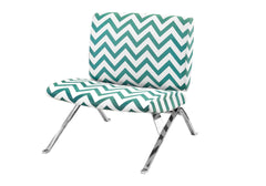 Accent Chair, Armless, Fabric, Living Room, Bedroom, Green Fabric, Chrome Metal, Contemporary, Modern