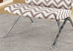 Accent Chair, Armless, Fabric, Living Room, Bedroom, Brown Fabric, Chrome Metal, Contemporary, Modern