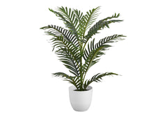 Artificial Plant, 28" Tall, Palm Tree, Indoor, Faux, Fake, Floor, Greenery, Potted, Real Touch, Decorative, Green Leaves, White Pot