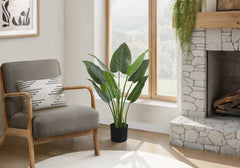 Artificial Plant, 37" Tall, Aureum Tree, Indoor, Faux, Fake, Floor, Greenery, Potted, Real Touch, Decorative, Green Leaves, Black Pot