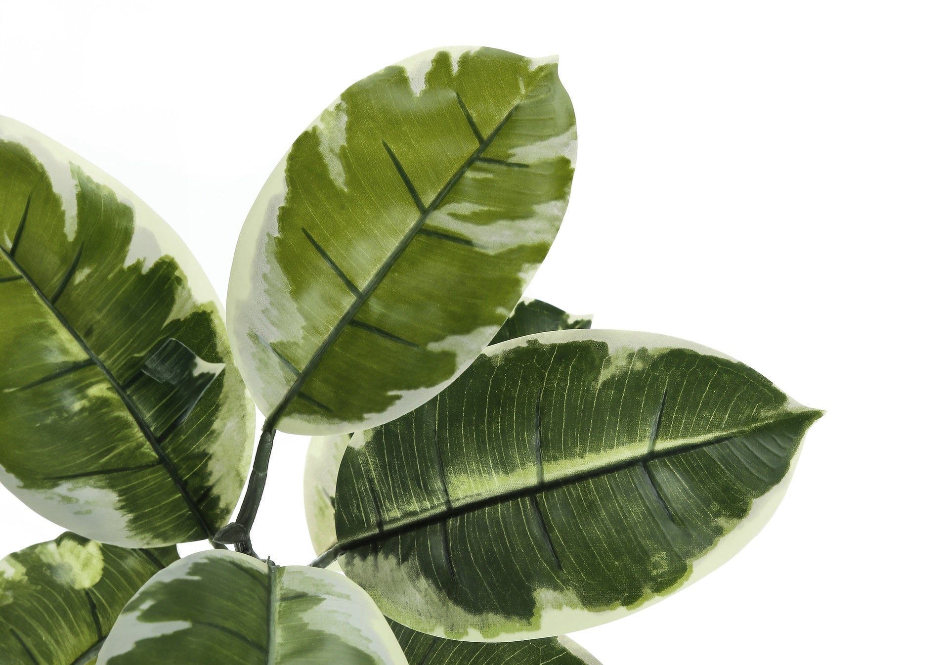 Artificial Plant, 52" Tall, Rubber Tree, Indoor, Faux, Fake, Floor, Greenery, Potted, Real Touch, Decorative, Green Leaves, Black Pot