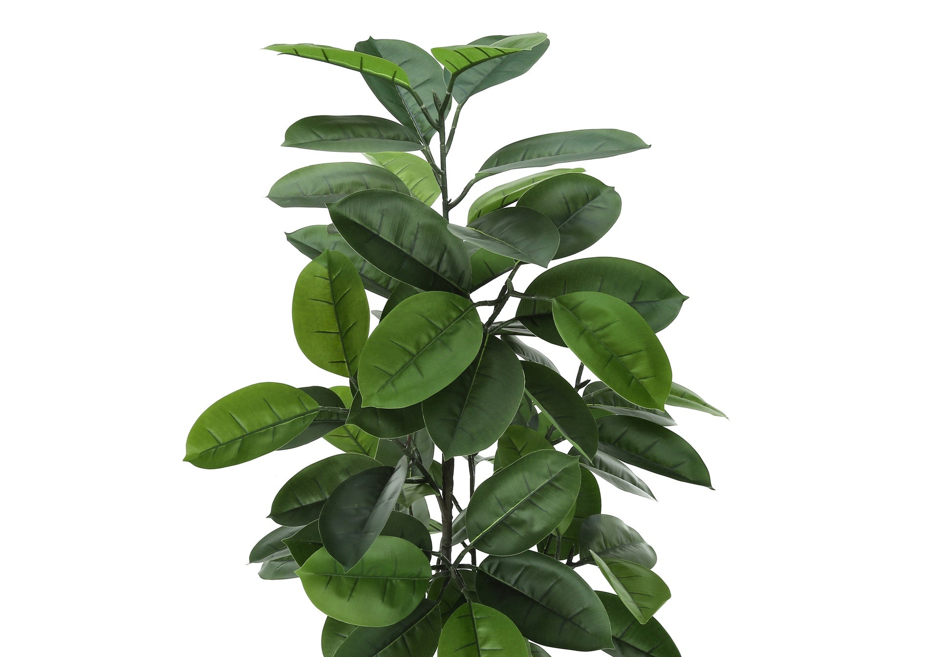 Artificial Plant, 52" Tall, Rubber Tree, Indoor, Faux, Fake, Floor, Greenery, Potted, Real Touch, Decorative, Green Leaves, Black Pot
