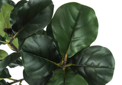 Artificial Plant, 47" Tall, Fiddle Tree, Indoor, Faux, Fake, Floor, Greenery, Potted, Real Touch, Decorative, Green Leaves, Black Pot