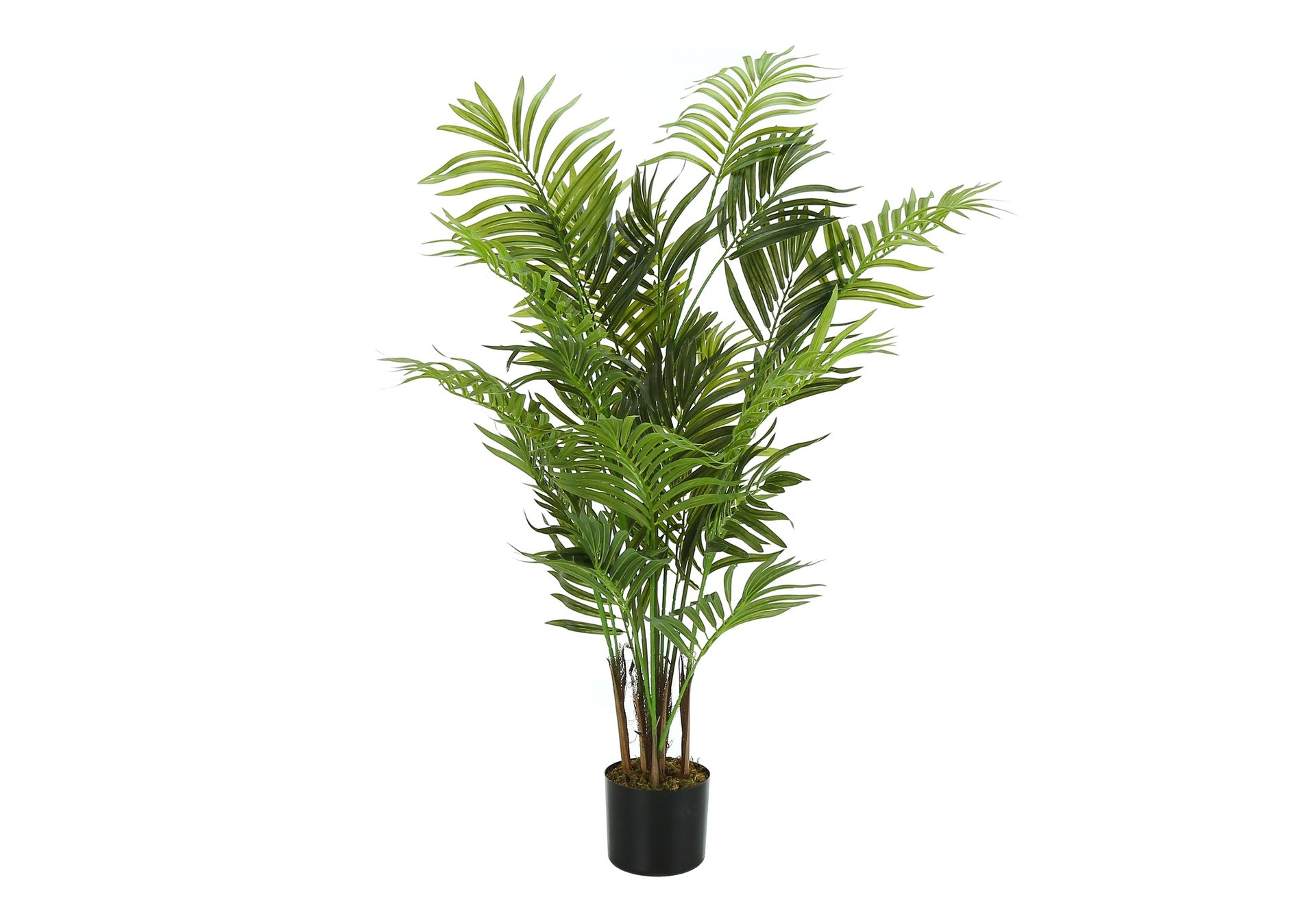 Artificial Plant, 47" Tall, Areca Palm Tree, Indoor, Faux, Fake, Floor, Greenery, Potted, Real Touch, Decorative, Green Leaves, Black Pot