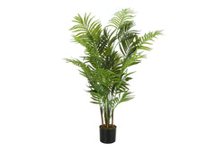 Artificial Plant, 47" Tall, Areca Palm Tree, Indoor, Faux, Fake, Floor, Greenery, Potted, Real Touch, Decorative, Green Leaves, Black Pot