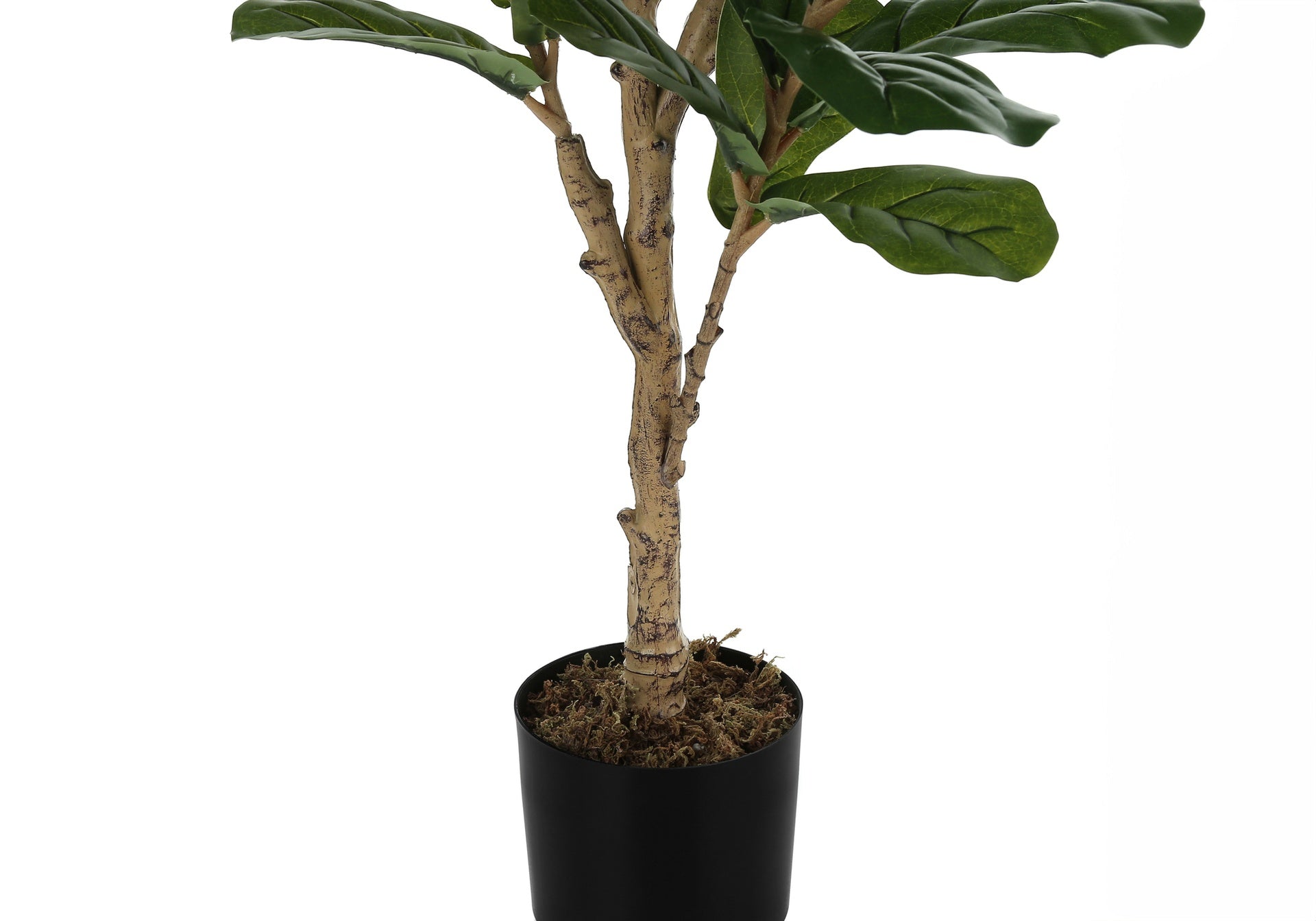Artificial Plant, 47" Tall, Fiddle Tree, Indoor, Faux, Fake, Floor, Greenery, Potted, Real Touch, Decorative, Green Leaves, Black Pot