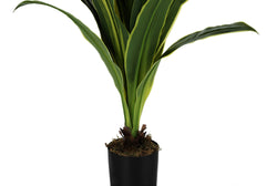 Artificial Plant, 47" Tall, Dracaena Tree, Indoor, Faux, Fake, Floor, Greenery, Potted, Real Touch, Decorative, Green Leaves, Black Pot