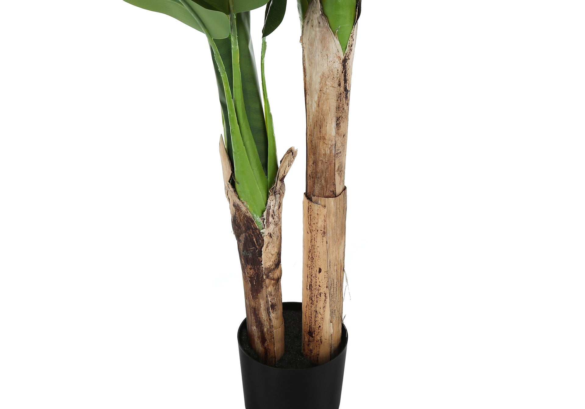 Artificial Plant, 55" Tall, Banana Tree, Indoor, Faux, Fake, Floor, Greenery, Potted, Real Touch, Decorative, Green Leaves, Black Pot