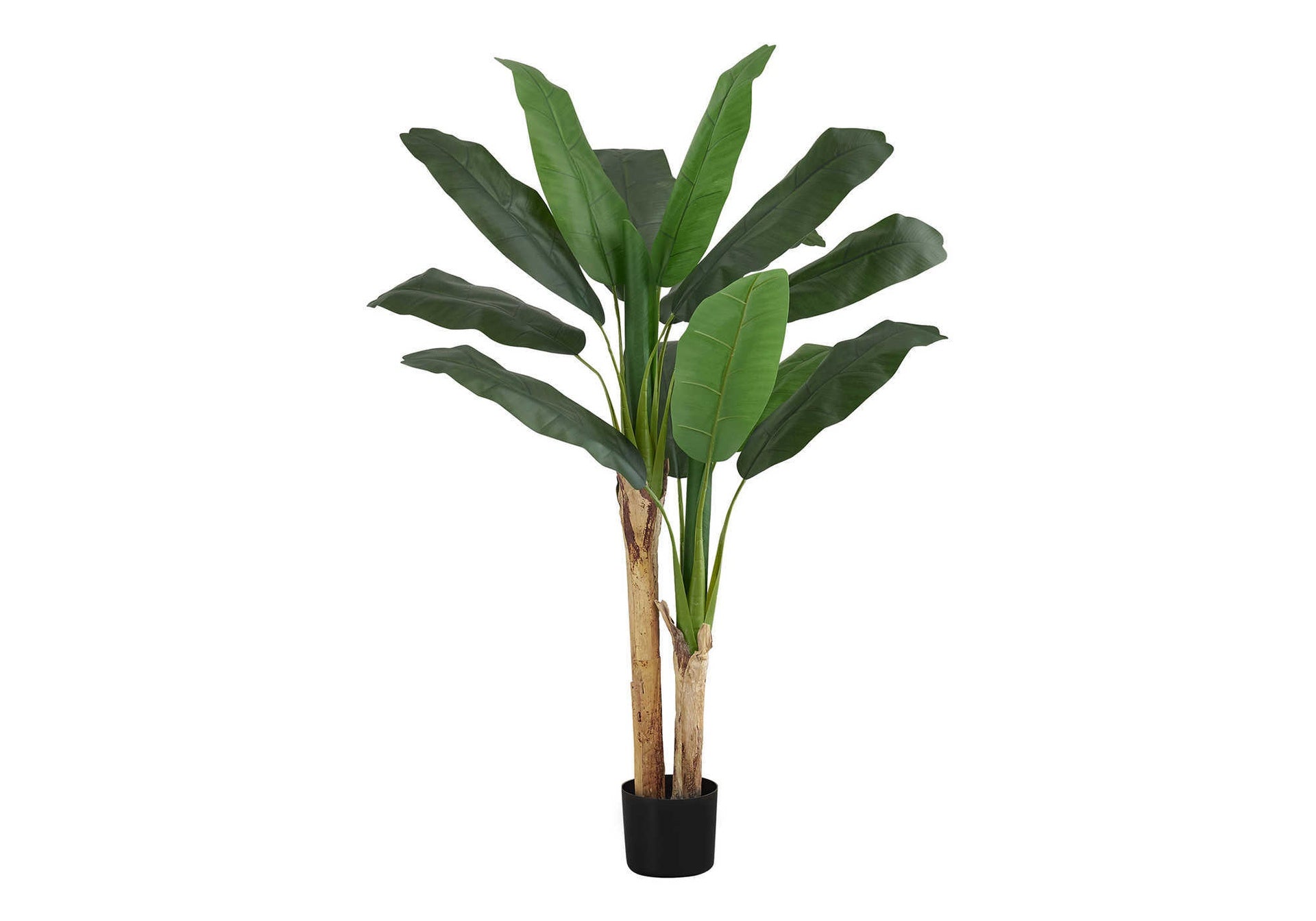 Artificial Plant, 55" Tall, Banana Tree, Indoor, Faux, Fake, Floor, Greenery, Potted, Real Touch, Decorative, Green Leaves, Black Pot