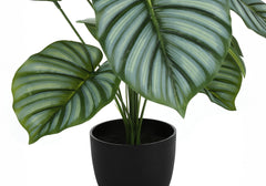 Artificial Plant, 24" Tall, Calathea, Indoor, Faux, Fake, Table, Greenery, Potted, Real Touch, Decorative, Green Leaves, Black Pot