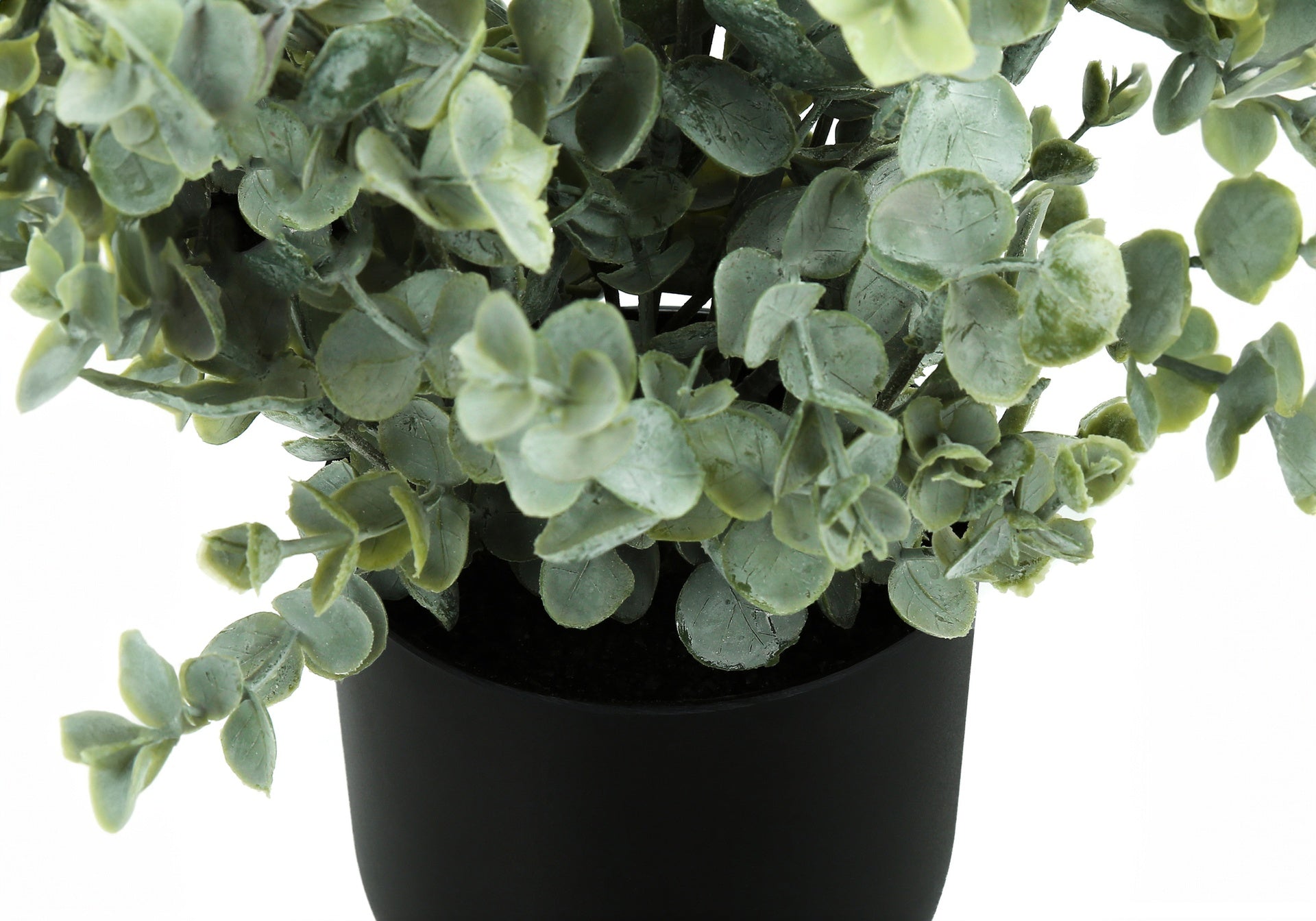 Artificial Plant, 11" Tall, Eucalyptus Grass, Indoor, Faux, Fake, Table, Greenery, Potted, Set Of 2, Decorative, Green Leaves, Black Pots