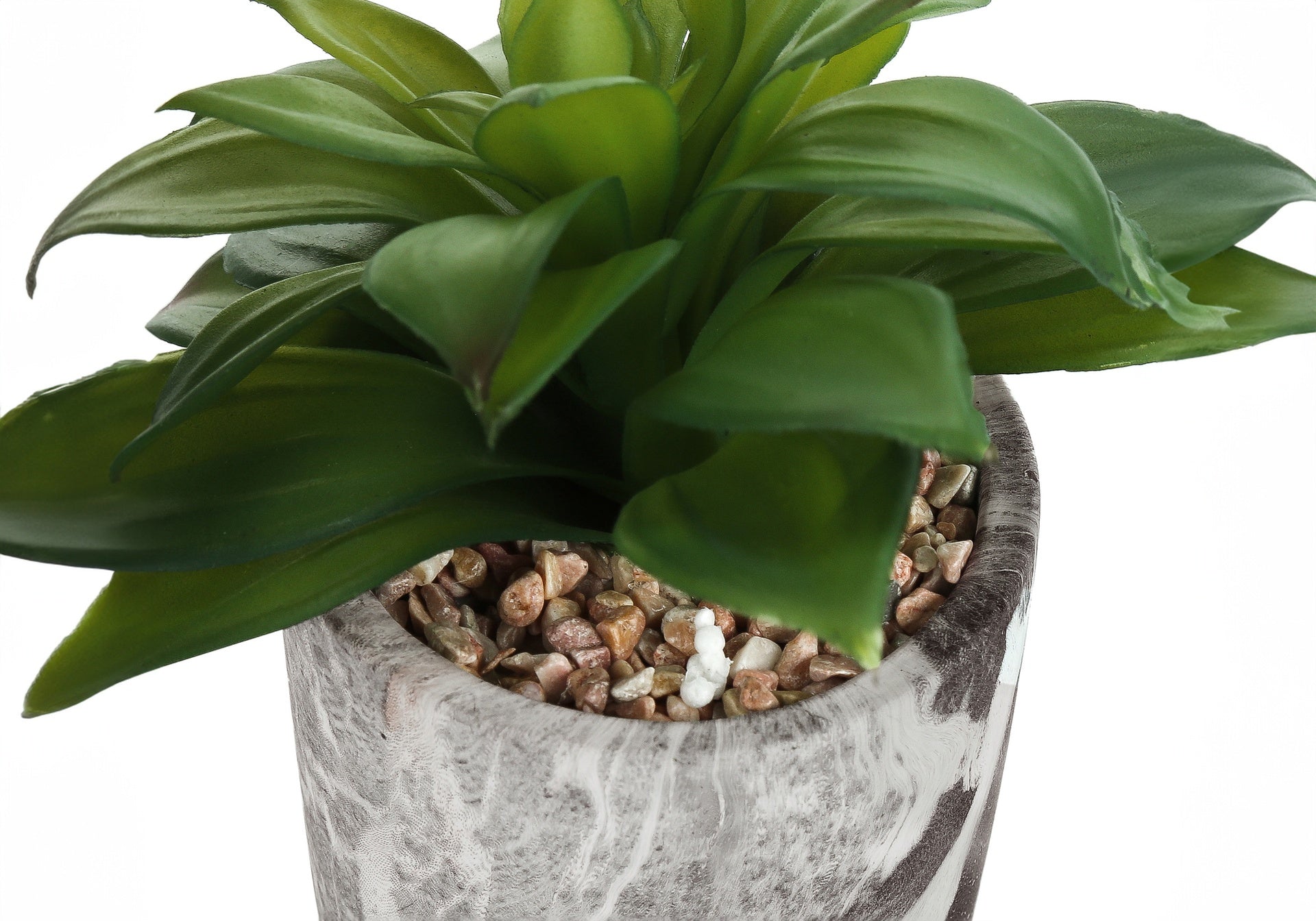 Artificial Plant, 6" Tall, Succulent, Indoor, Faux, Fake, Table, Greenery, Potted, Set Of 2, Decorative, Green Leaves, Grey Cement Pots