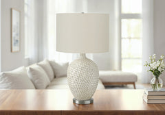 Lighting, 28"h, Table Lamp, Cream Ceramic, Ivory / Cream Shade, Contemporary