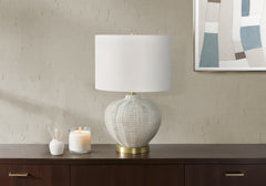 Lighting, 21"h, Table Lamp, Ivory / Cream Shade, Cream Resin, Transitional