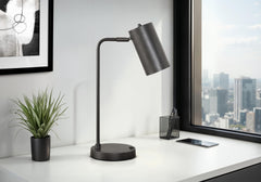 Lighting, 18"h, Table Lamp, Usb Port Included, Grey Metal, Grey Shade, Modern