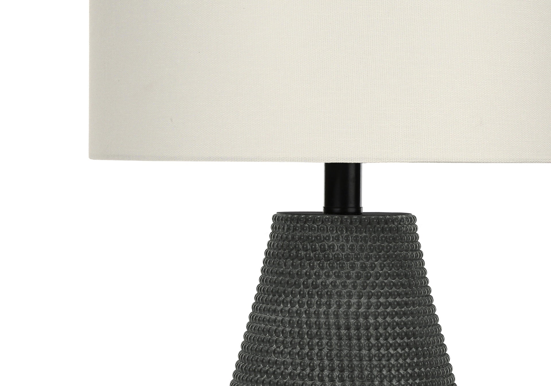 Lighting, 24"h, Table Lamp, Black Resin, Ivory / Cream Shade, Contemporary