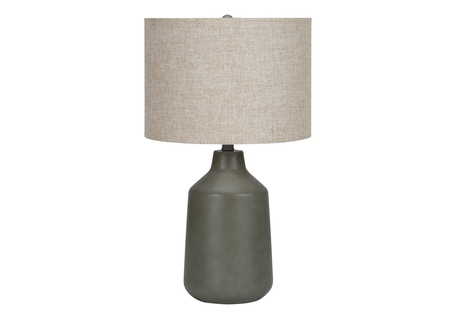 Lighting, 24"h, Table Lamp, Grey Concrete, Beige Shade, Contemporary