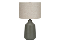 Lighting, 24"h, Table Lamp, Grey Concrete, Beige Shade, Contemporary