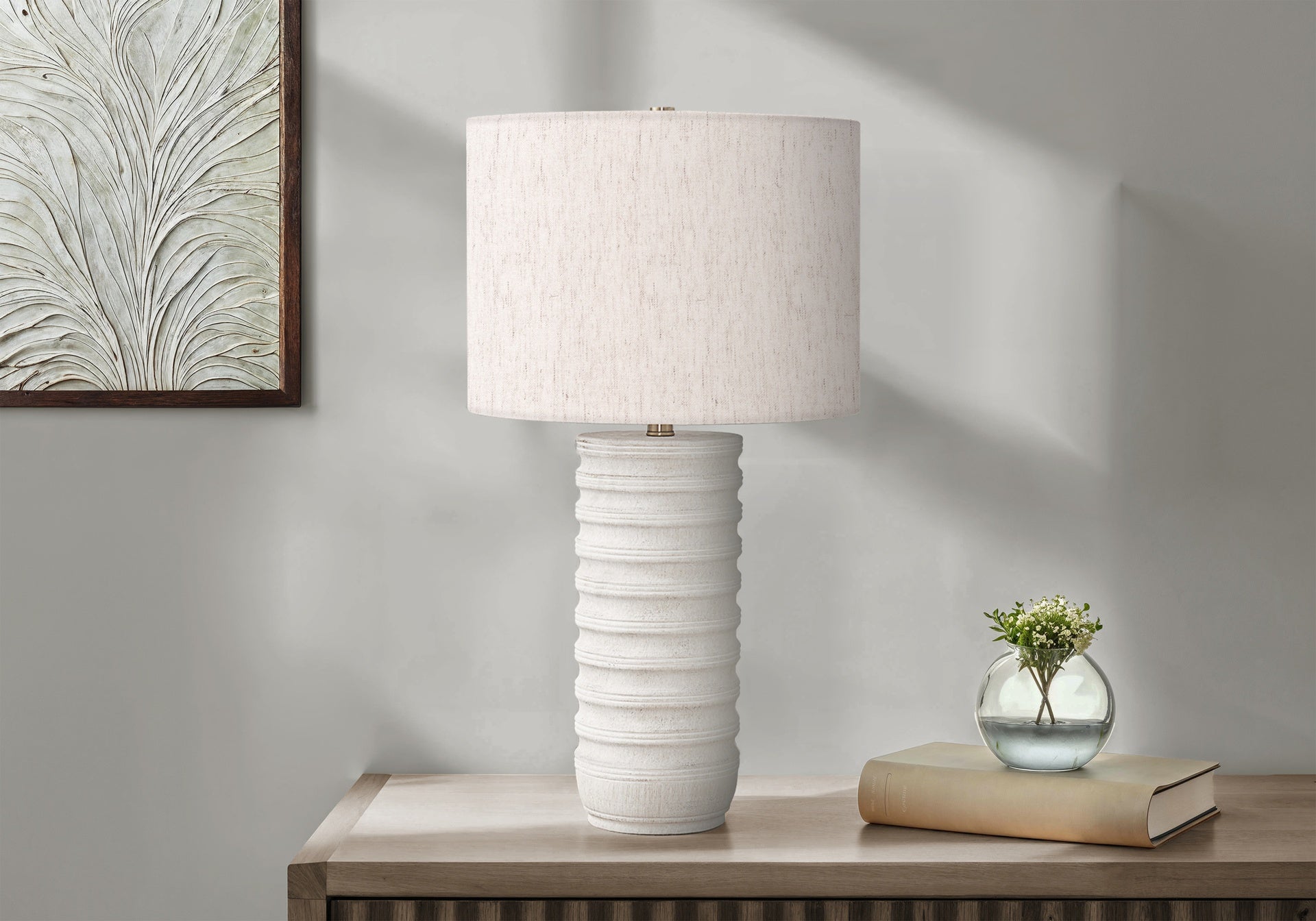 Lighting, 28"h, Table Lamp, Cream Resin, Ivory / Cream Shade, Transitional