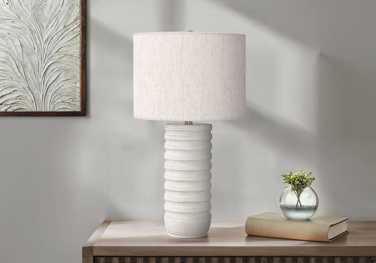 Lighting, 28"h, Table Lamp, Cream Resin, Ivory / Cream Shade, Transitional