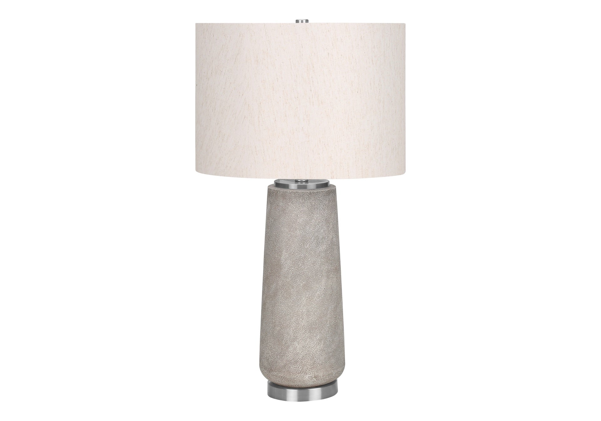 Lighting, 29"h, Table Lamp, Grey Resin, Ivory / Cream Shade, Modern