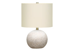 Lighting, 20"h, Table Lamp, Grey Concrete, Ivory / Cream Shade, Contemporary