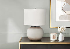 Lighting, 21"h, Table Lamp, Cream Ceramic, Ivory / Cream Shade, Modern