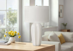 Lighting, 27"h, Table Lamp, Cream Ceramic, Ivory / Cream Shade, Modern