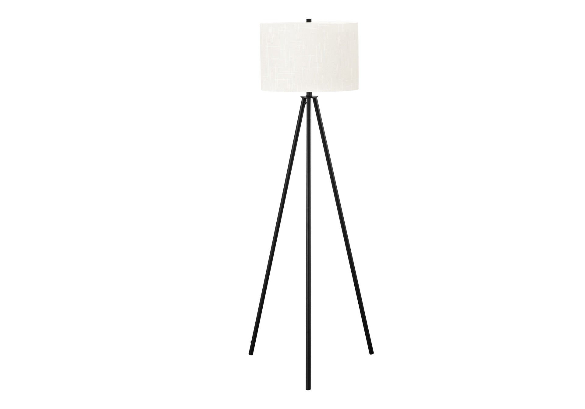 Lighting, 63"h, Floor Lamp, Black Metal, Ivory / Cream Shade, Contemporary