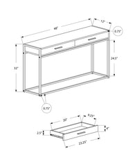 Accent Table, Console, Entryway, Narrow, Sofa, Storage Drawer, Living Room, Bedroom, Black Laminate, Black Metal, Contemporary, Modern