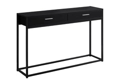 Accent Table, Console, Entryway, Narrow, Sofa, Storage Drawer, Living Room, Bedroom, Black Laminate, Black Metal, Contemporary, Modern